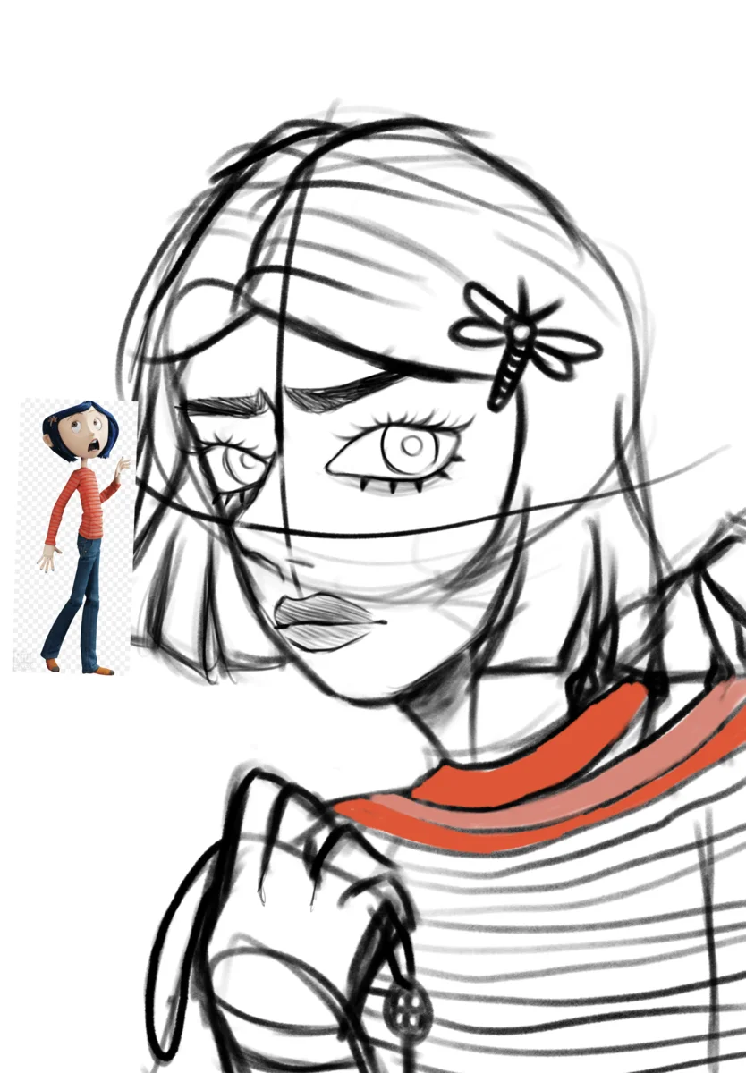 Digital character turnaround artwork